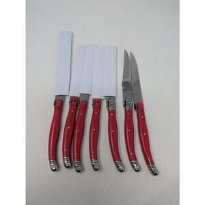 Laguiole Inox Flatware RED 7 Steak Knives